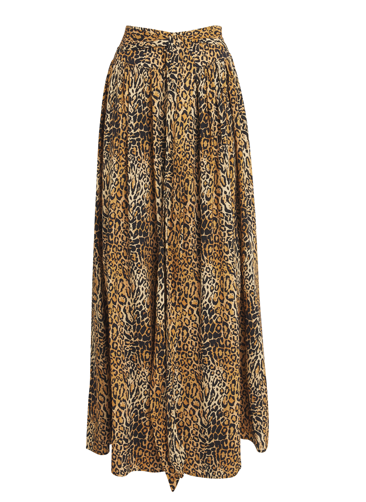 Melissa Odabash Elsa Belted Leopard-Print Jersey Maxi Wrap Skirt