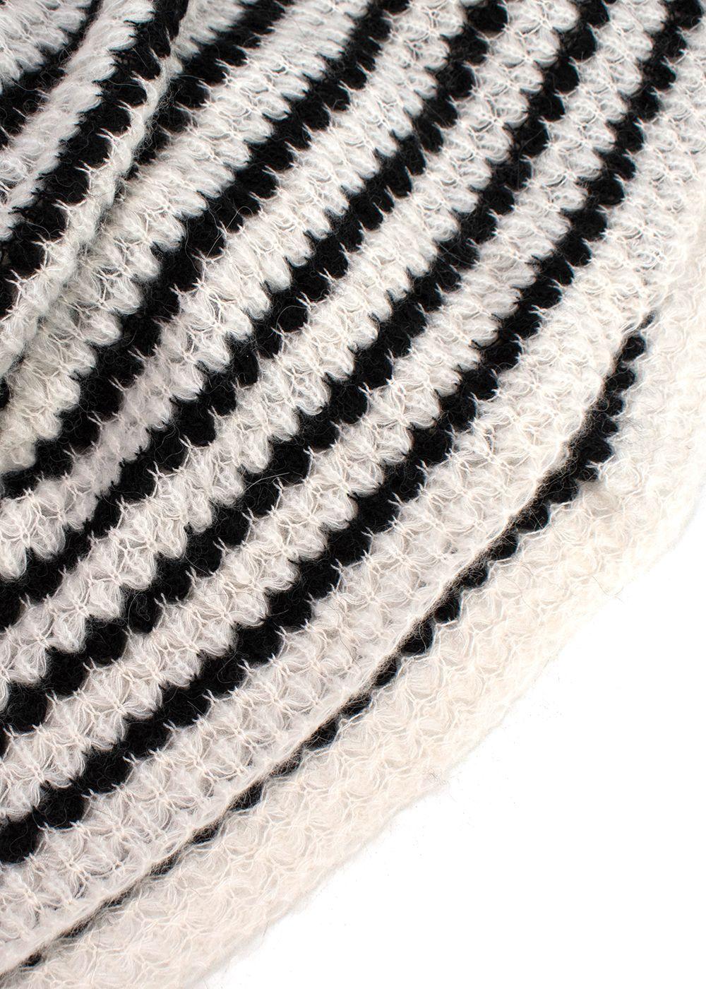 Ulla Johnson Black and White Striped Camilla Ruffle Sweater