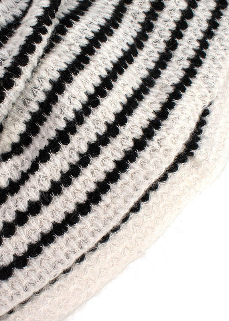 Ulla Johnson Black and White Striped Camilla Ruffle Sweater
