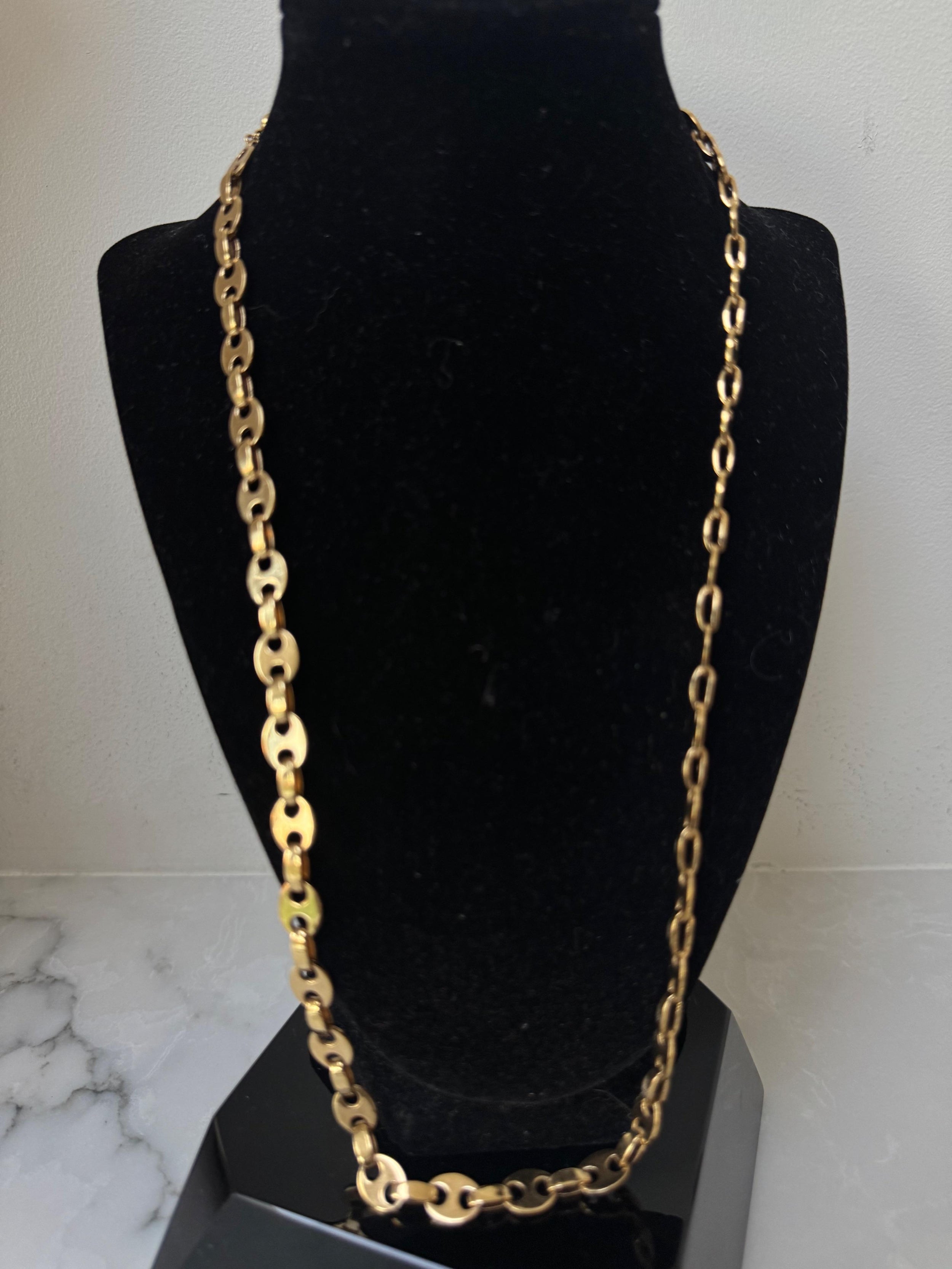 Paco Rabanne Gold Tone Nano Chain Necklace