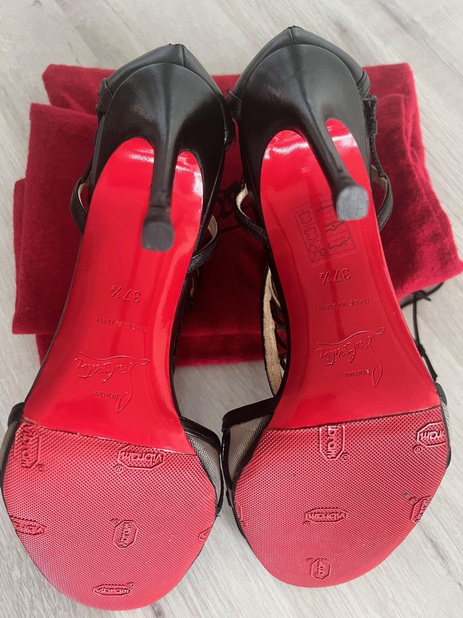 Louboutin Black Lattice Heels