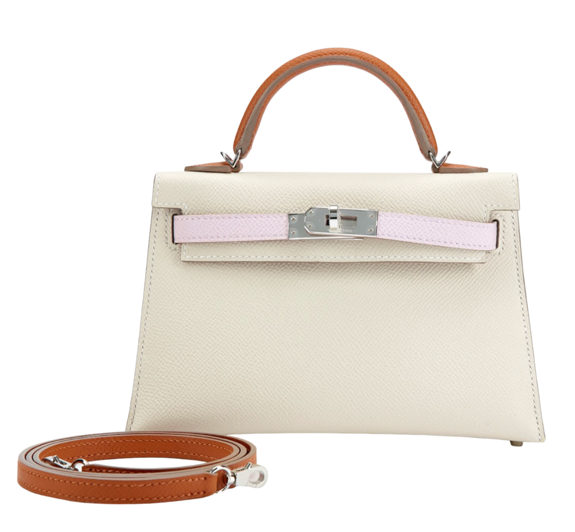 Hermès Mini Kelly Epsom Sellier Tricolour Palladium Hardware