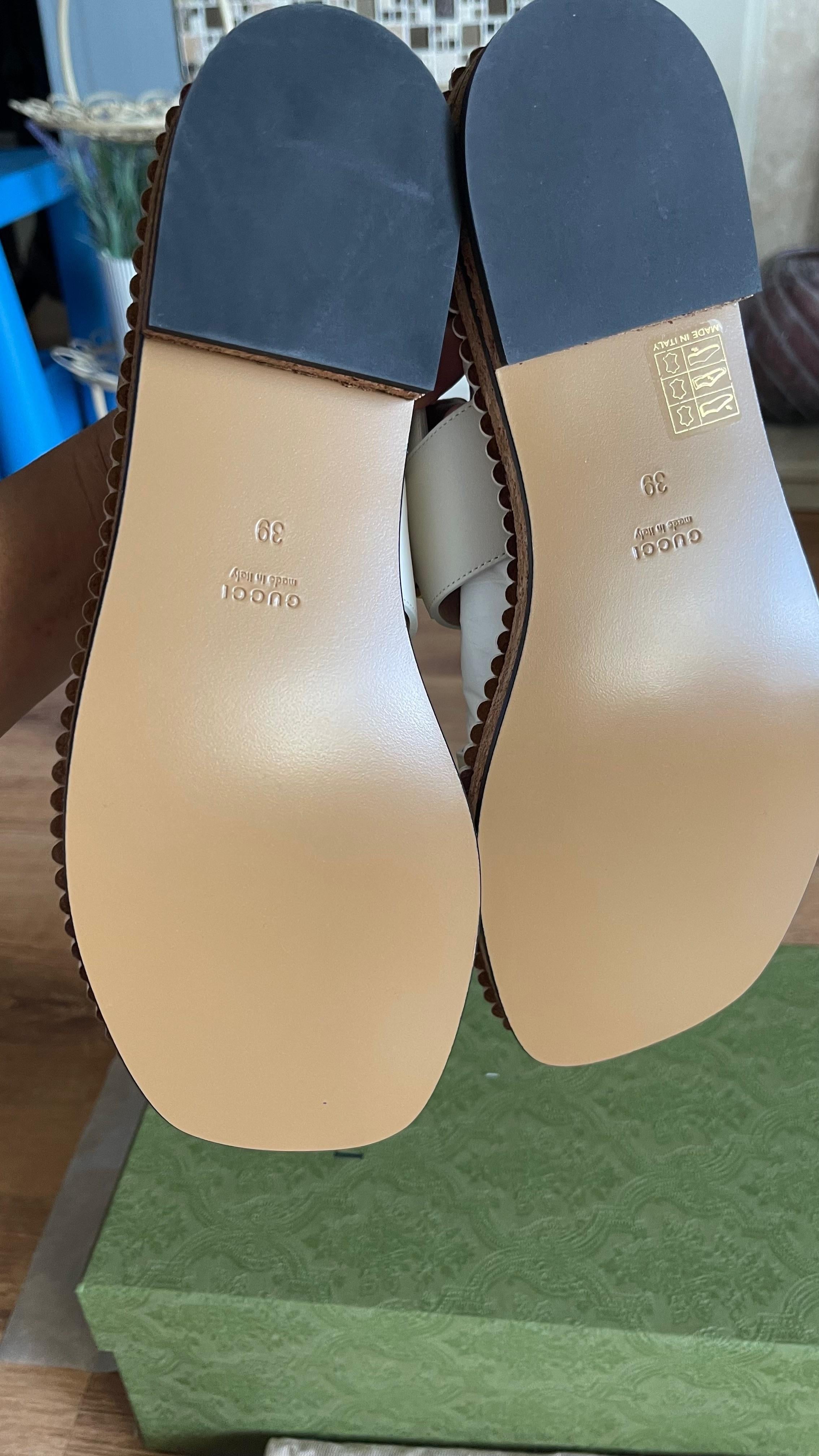 Cream leather chain embellished sandals