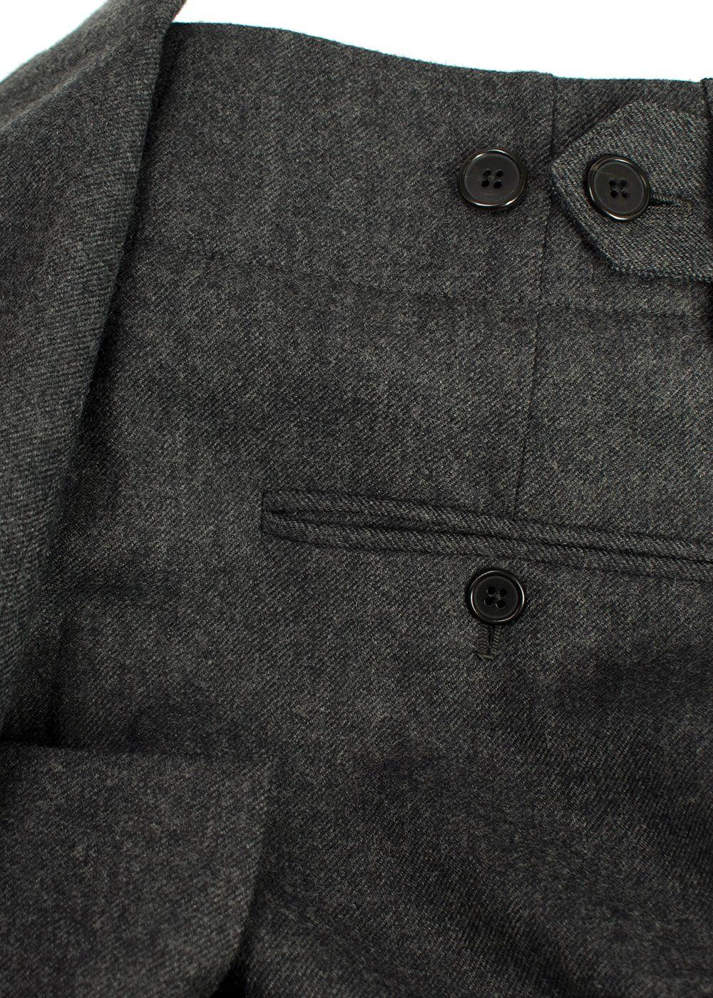 Saint Laurent Grey Belted Wool Trousers