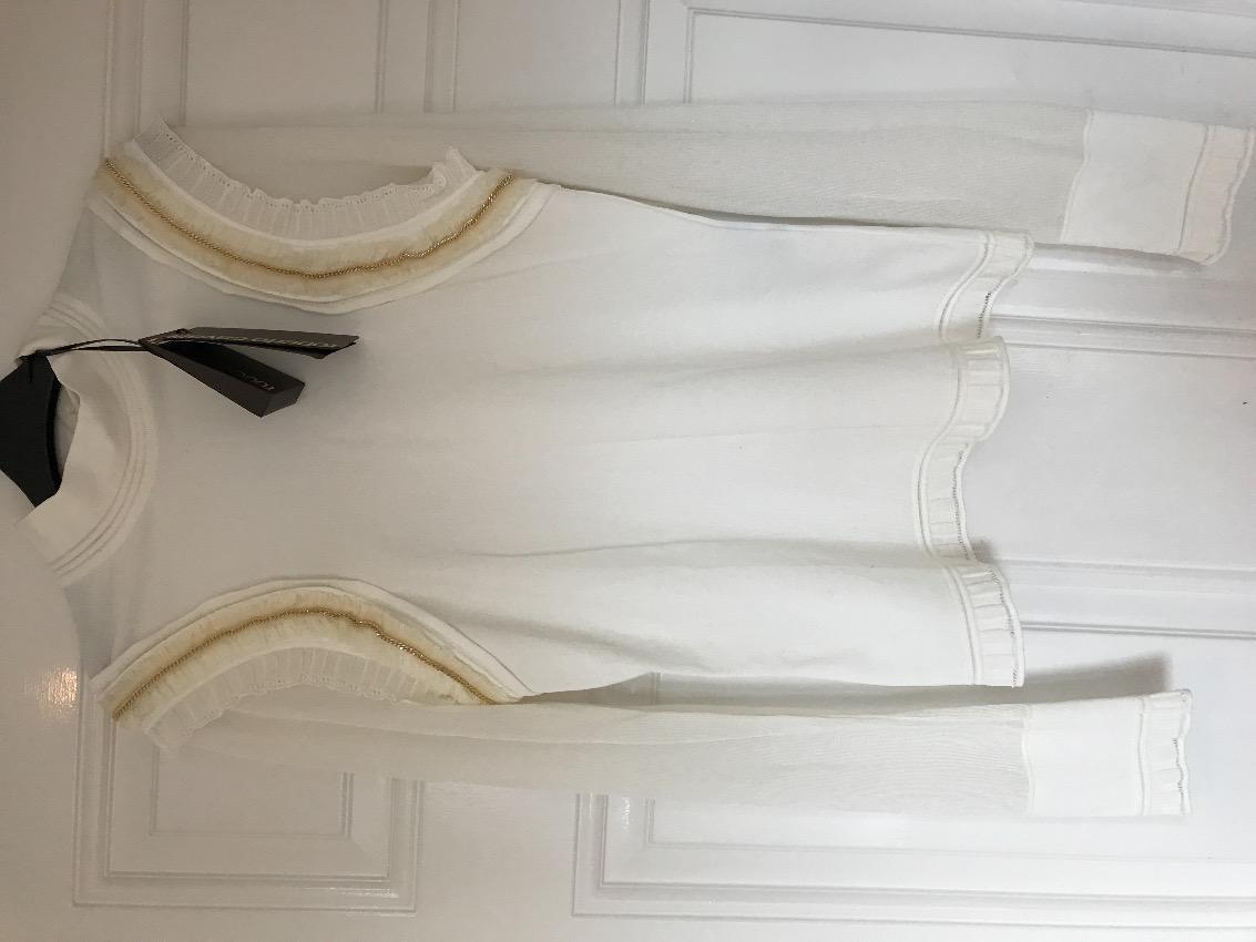 Roberto Cavalli Ruffle Gold Chain Jumper