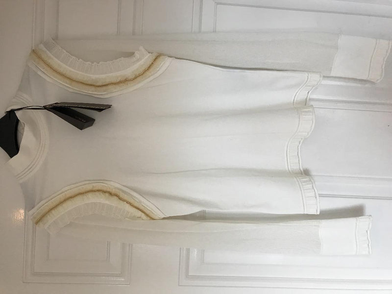 Roberto Cavalli Ruffle Gold Chain Jumper