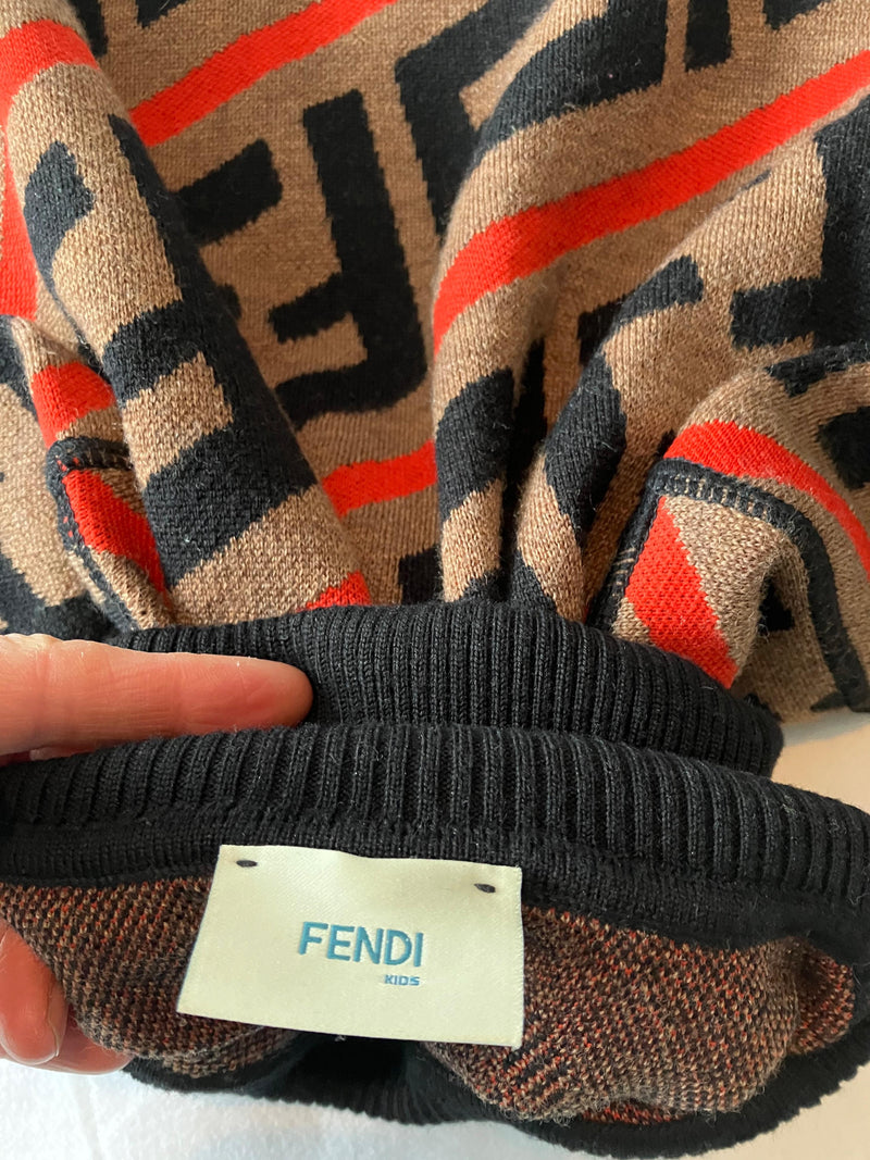 Fendi Kids Monogram Wool Turtle Neck Jumper