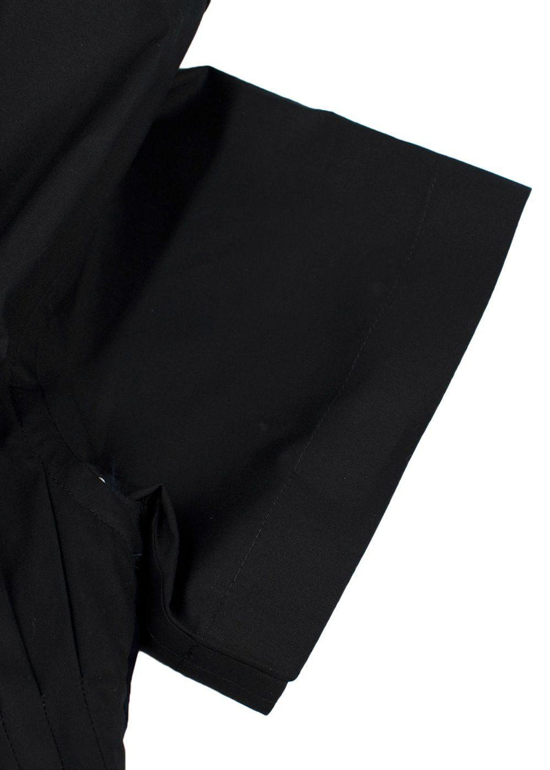 Sacai Cape Black Lace Trimmed A-line Shirt Dress
