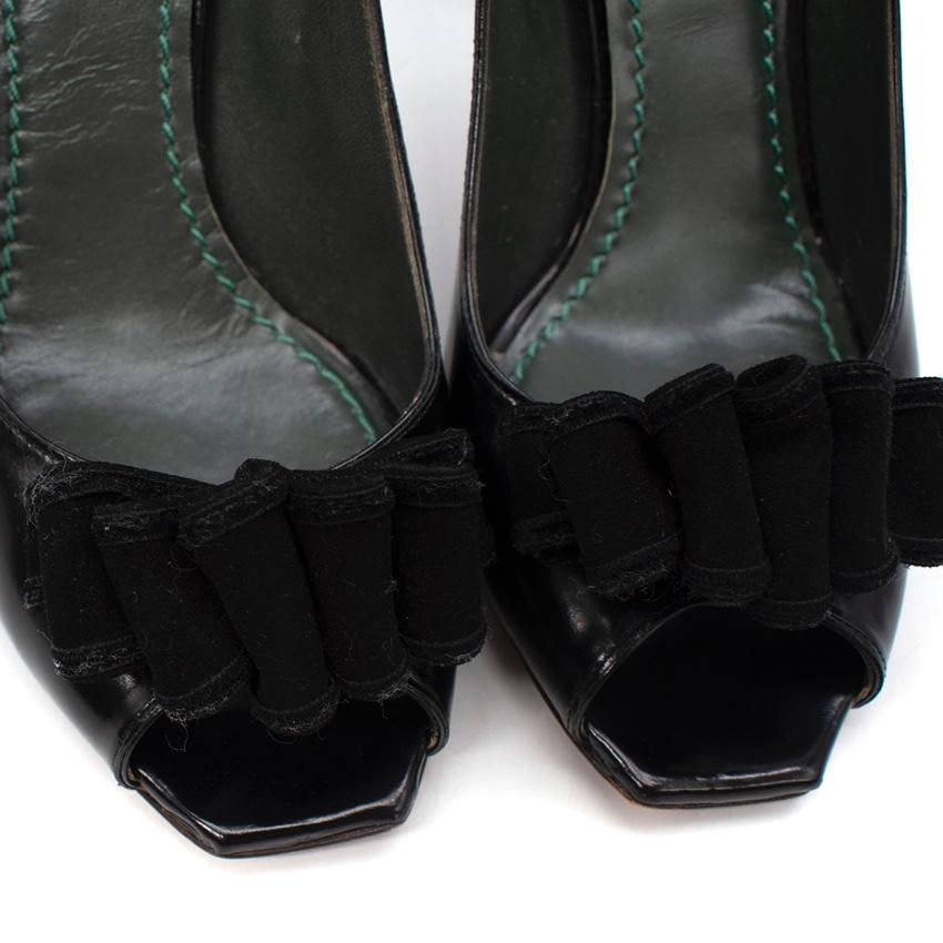 Marc Jacob Black Ruffle Open Toe Pump