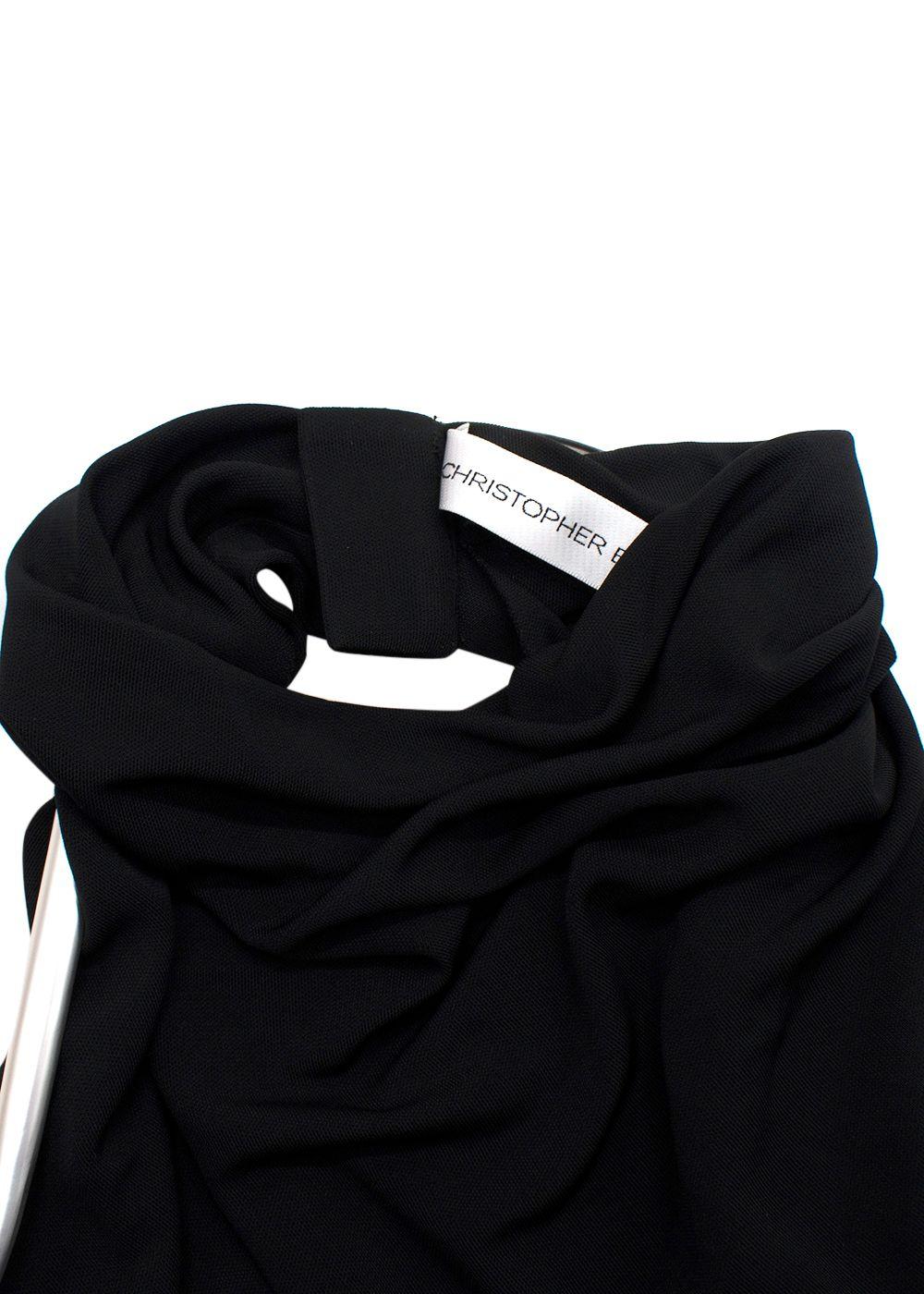 Christopher Esber Black Jersey 'Levitate' Longsleeve Halter Dress