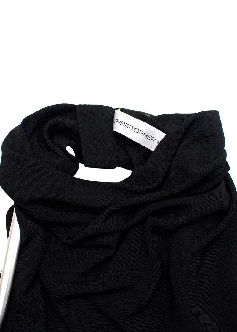 Christopher Esber Black Jersey 'Levitate' Longsleeve Halter Dress