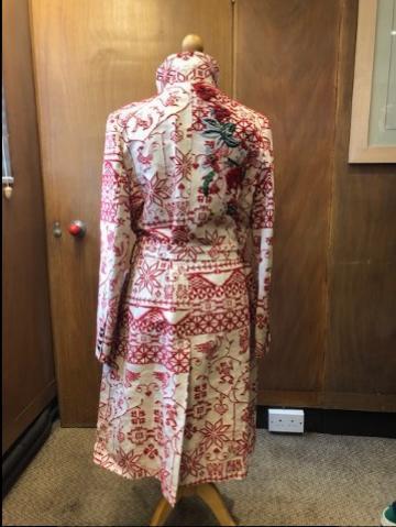 Kenzo Cream & Red Embroidered Coat