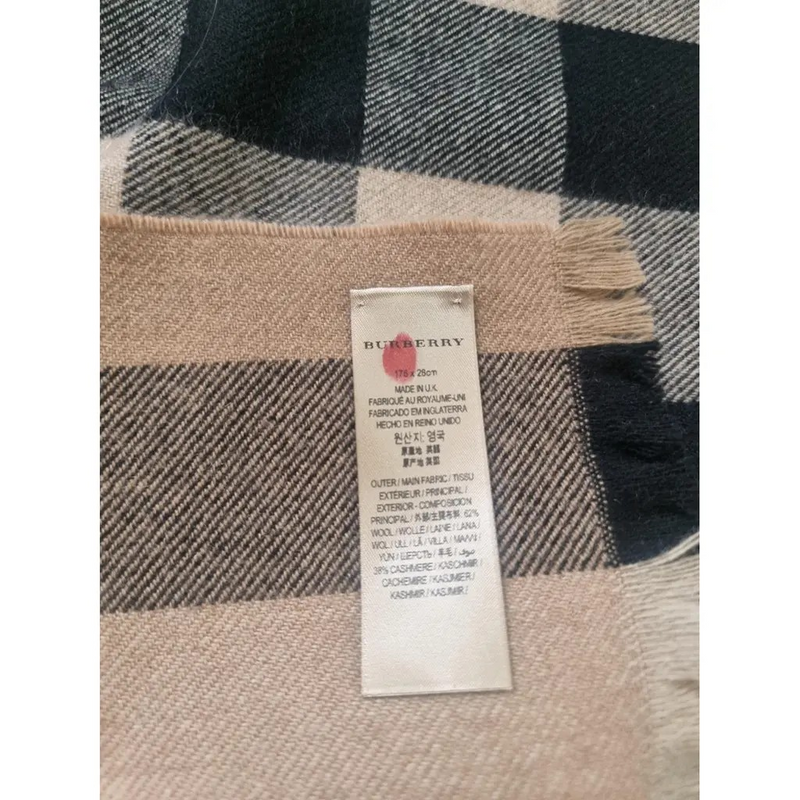 Burberry Cashmere Blend Check Scarf