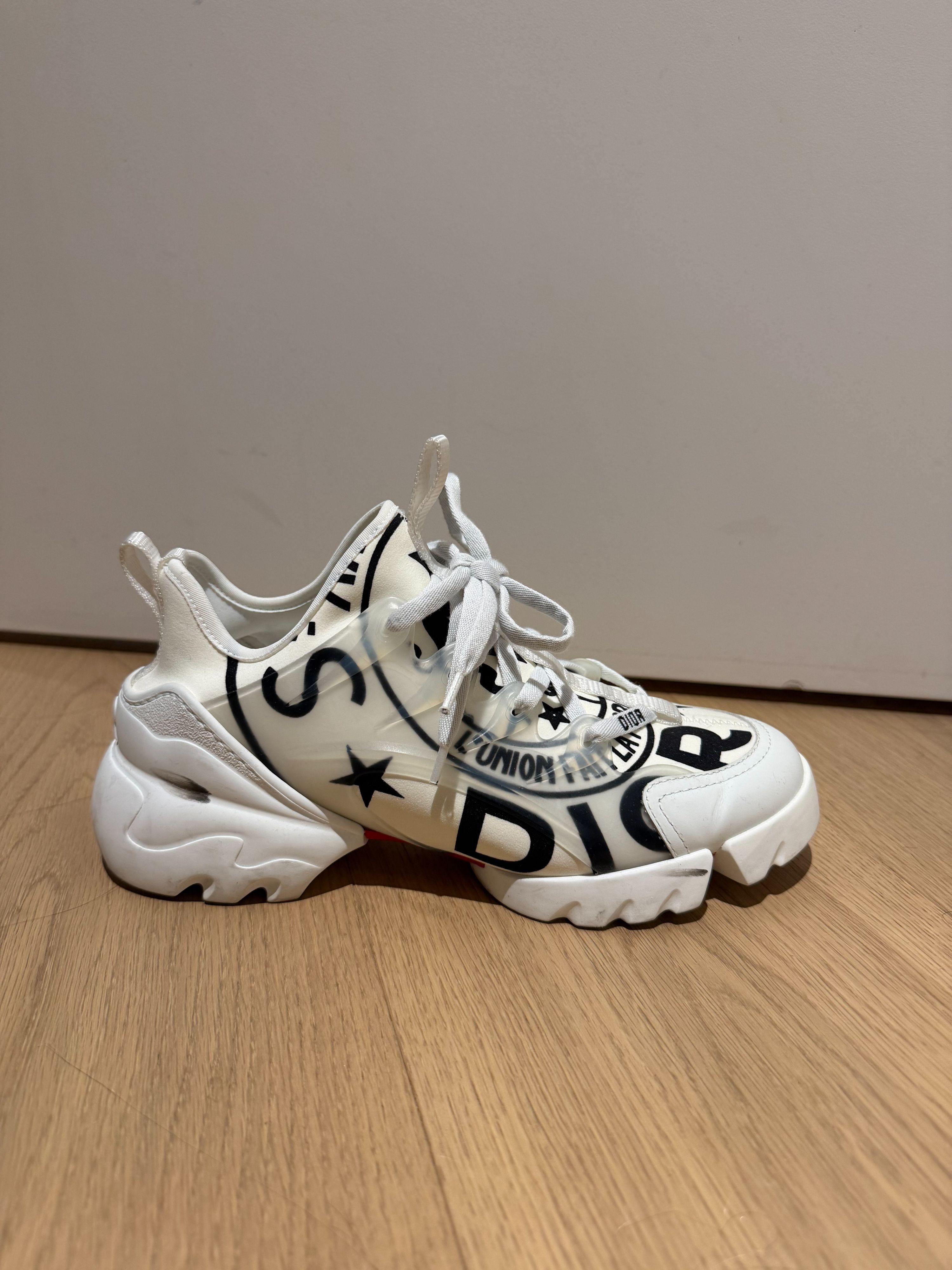 Dior Neoprene White Rubber D-Connect Sneakers