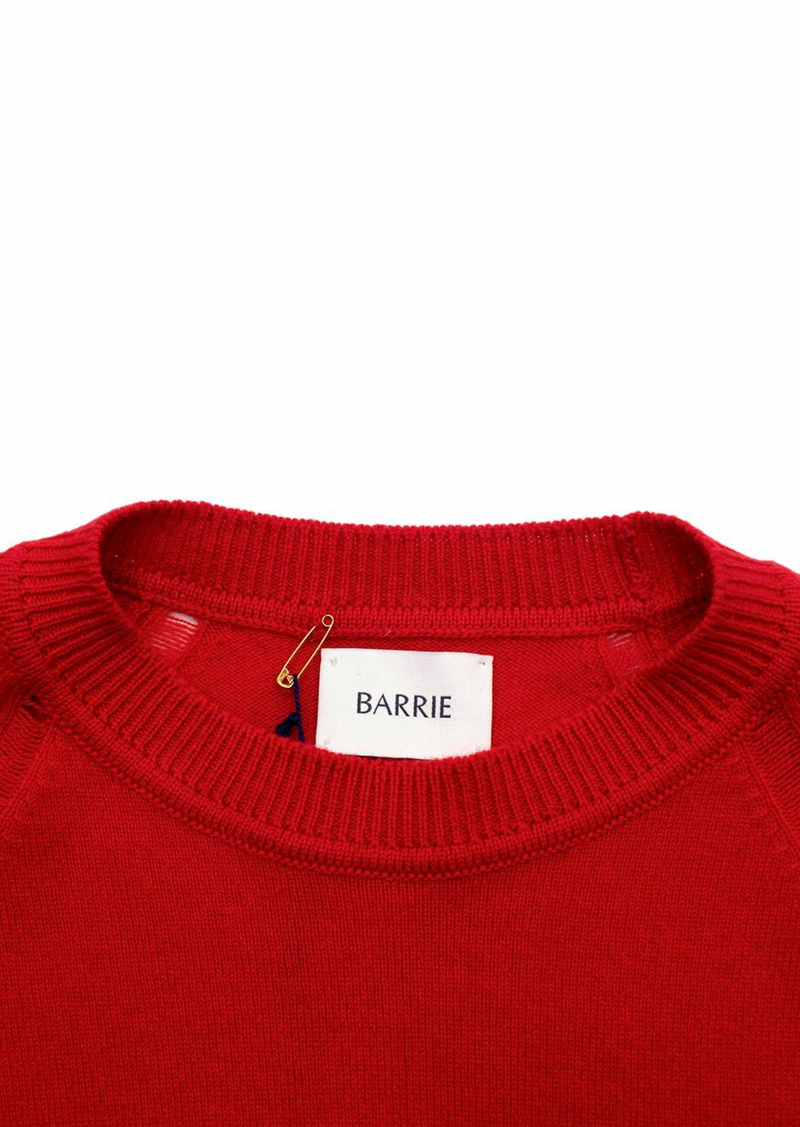 Barrie Red Cashmere Short Sleeve Top
