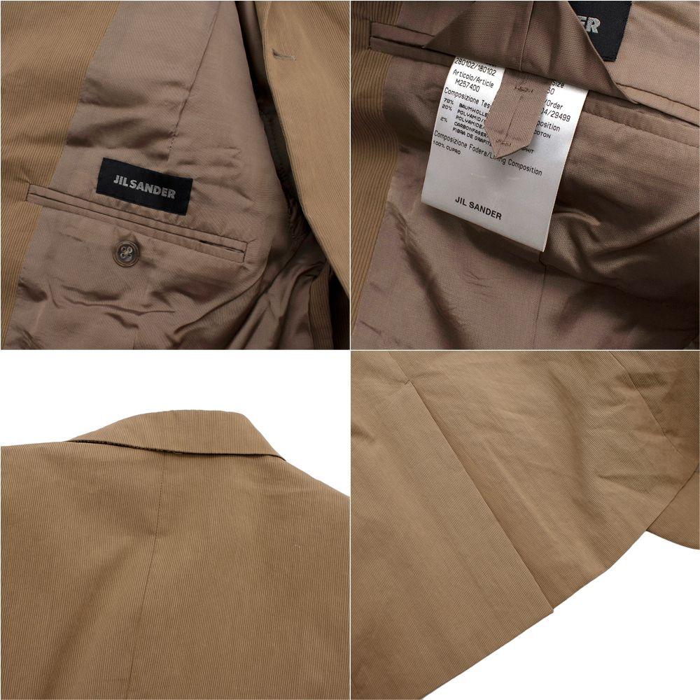 Jil Sander Brown Textured Single Breasted Blazer