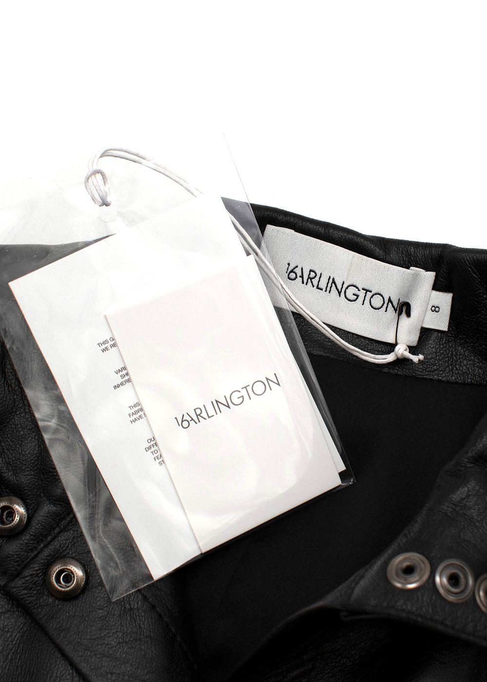 Seymour black leather dagger collar shirt