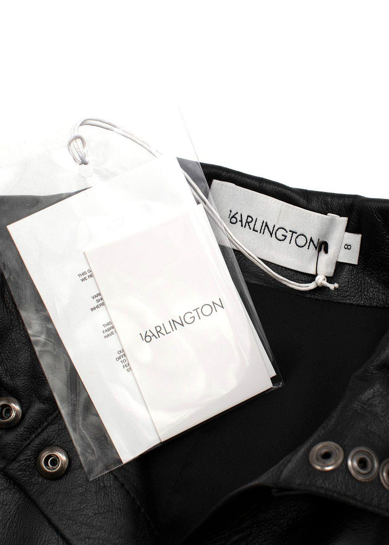 Seymour black leather dagger collar shirt