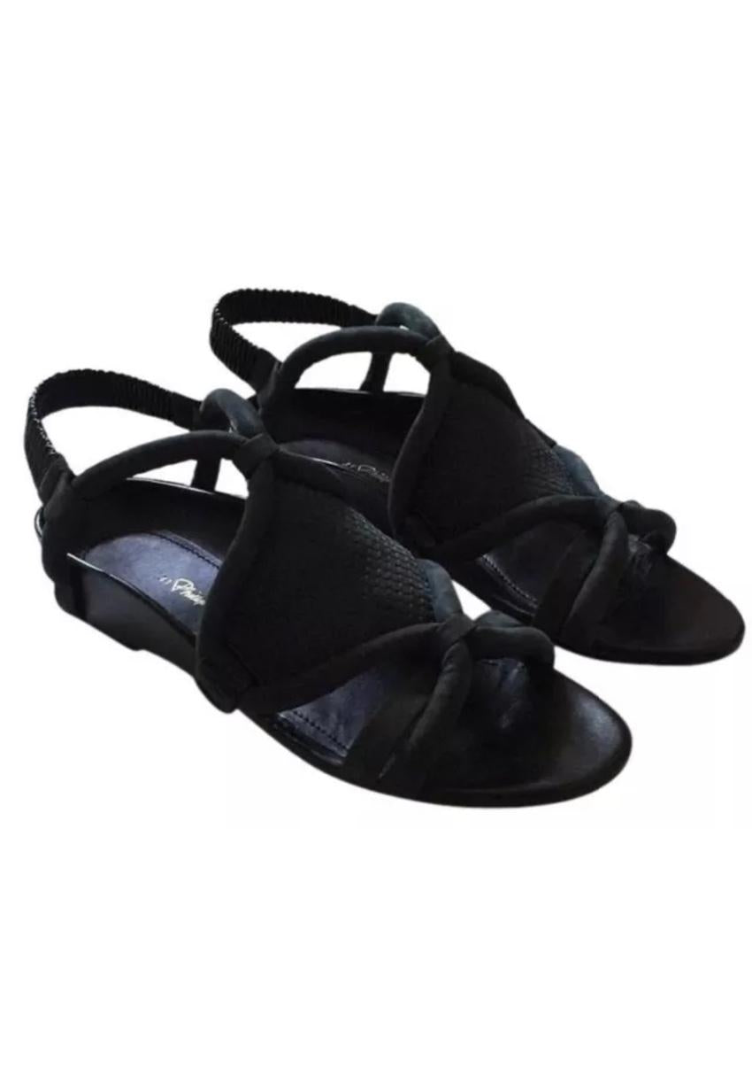 3.1 Phillip Lim Black Marquise Flat Sandals