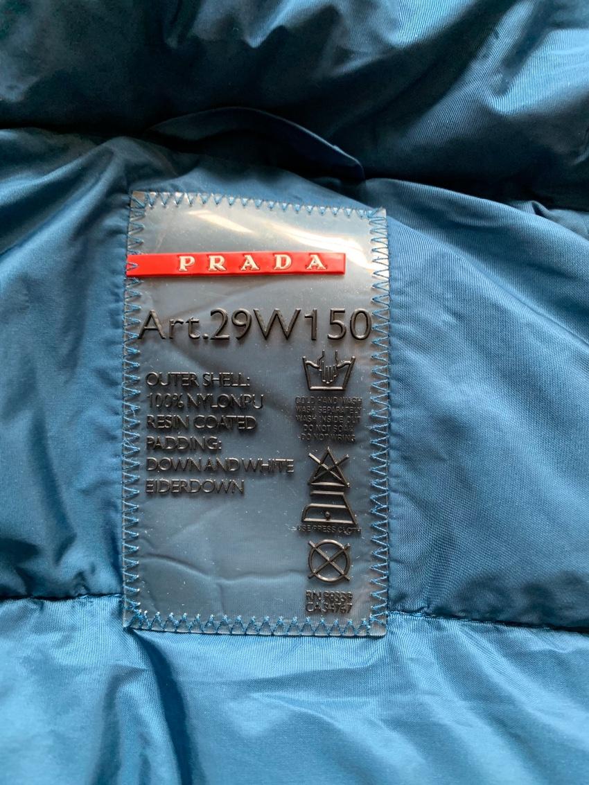 Prada Teal Goose Down Hooded Puffer