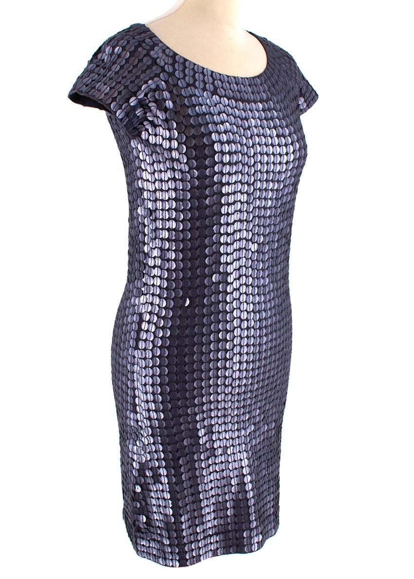 Luisa Cerano Blue-Grey Sequin Dress