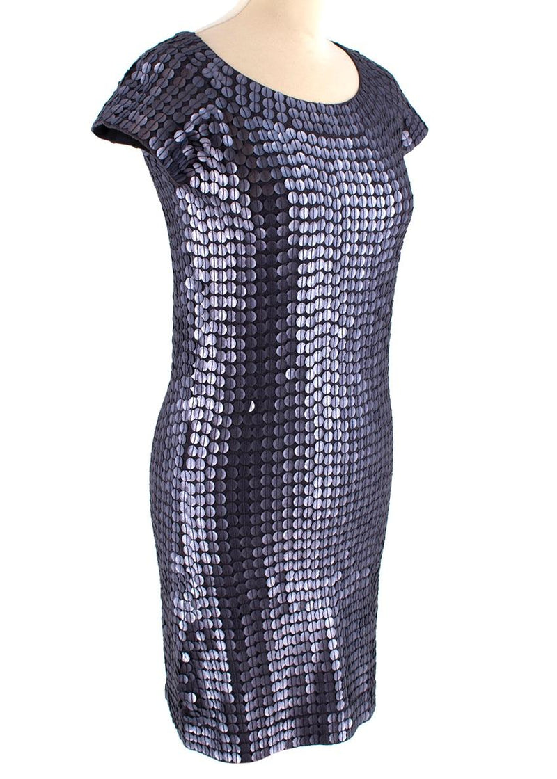 Luisa Cerano Blue-Grey Sequin Dress
