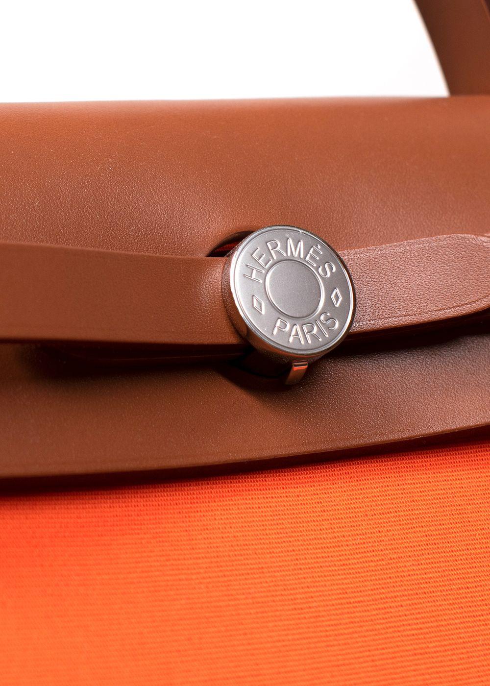 Hermes Herbag Orange Minium with Palladium Hardware