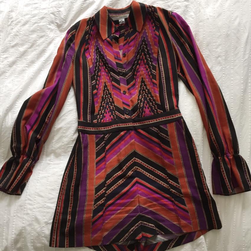 DVF Printed Wool & Silk Ariella Playsuit