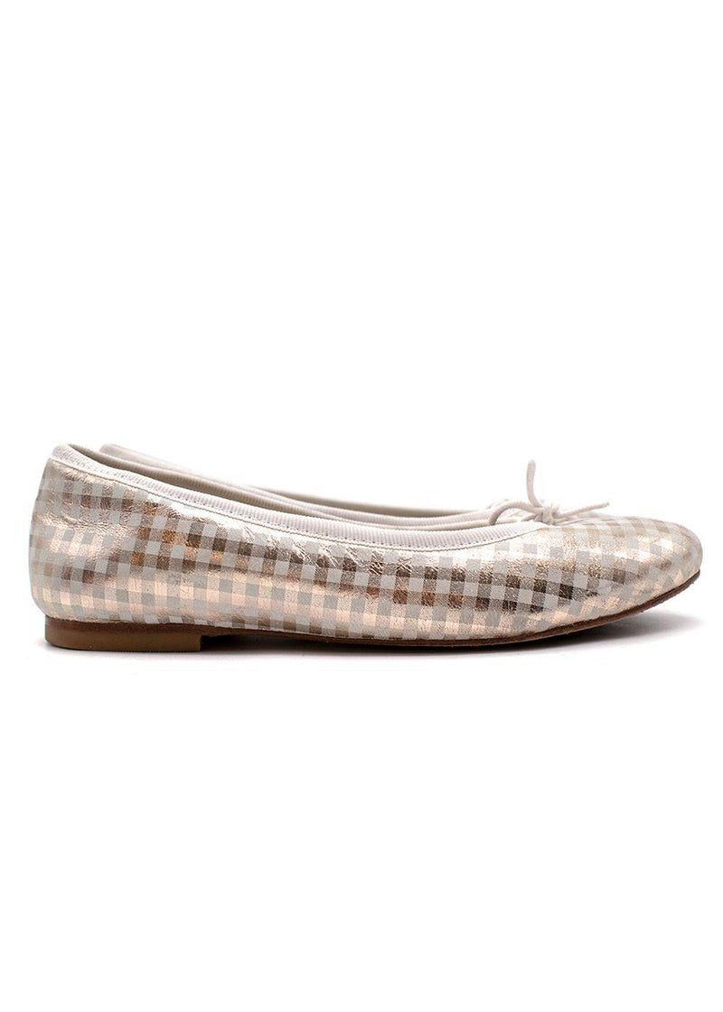 Kids 34 plaid ballerinas