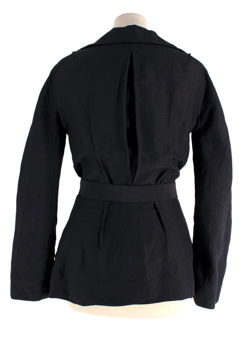 Lanvin Black Linen Blend Belted Jacket