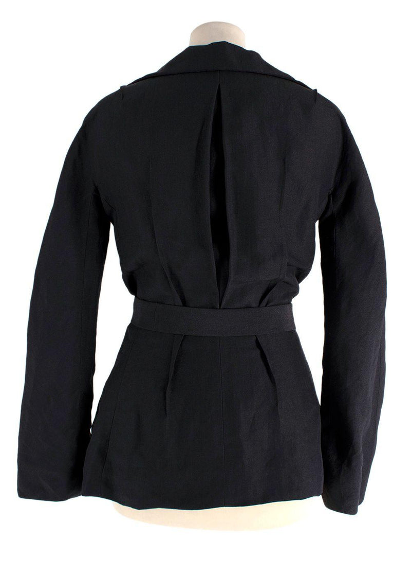Lanvin Black Linen Blend Belted Jacket