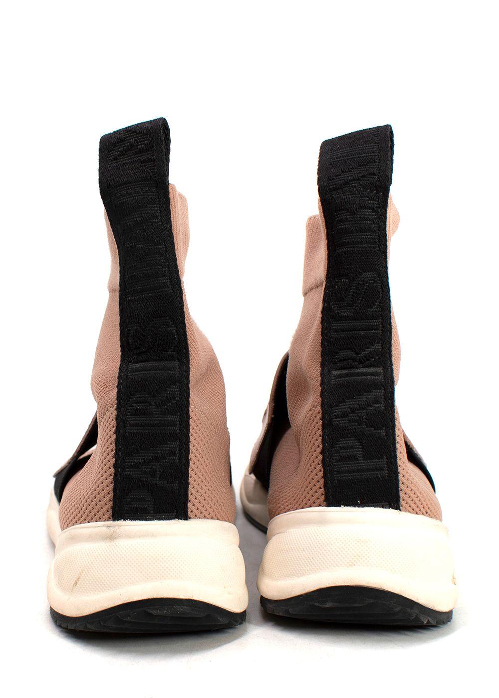 Balmain Pink Knit Fabric Cameron Sock Sneakers
