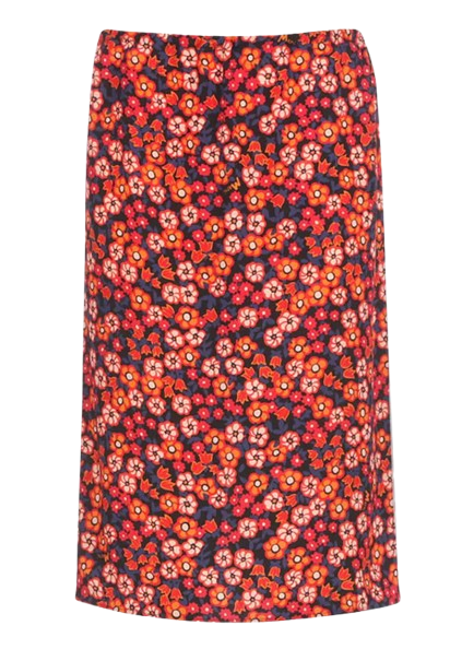 Pop Garden floral-print satin-crepe midi skirt