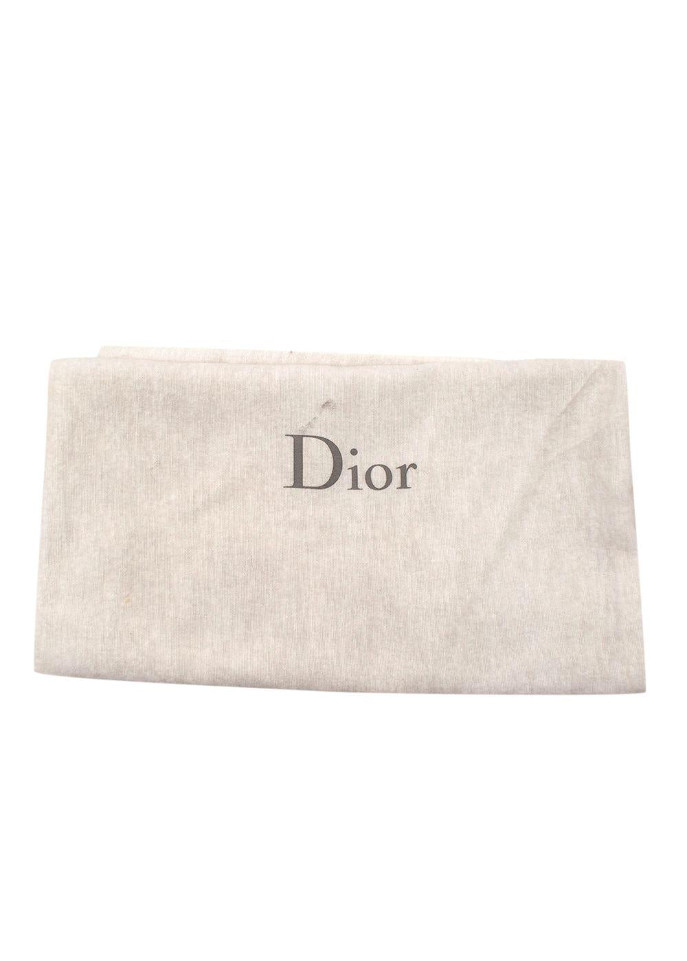 Dior Black Knee High Leather Boots with Fur Detail
