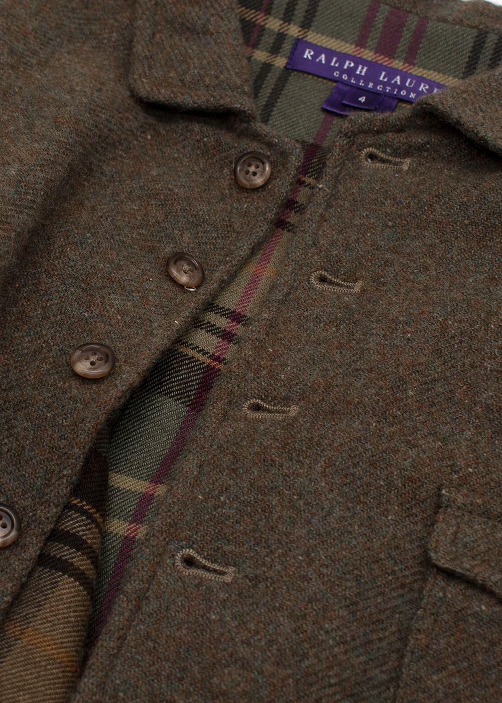 Ralph Lauren Khaki Tweed Alpaca Blend Gilet