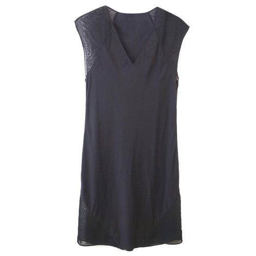 T by Alexander Wang Silk Dress with Sheer Mesh Inserts