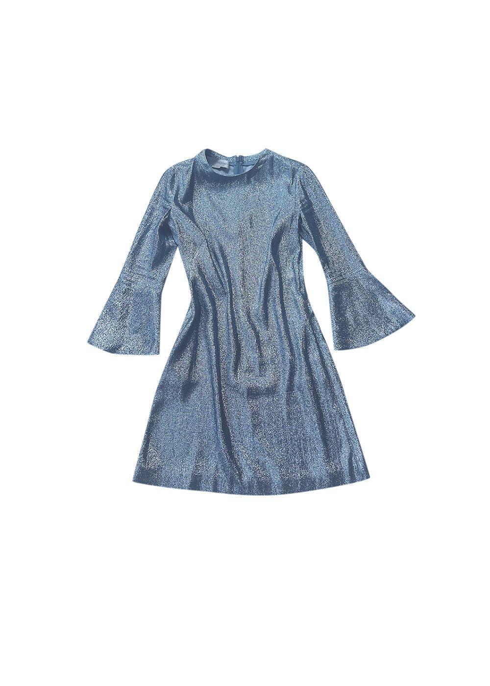 silver lurex mini dress
