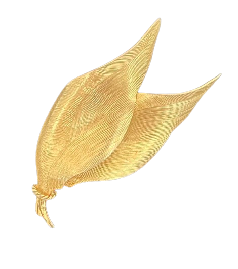 Dior Grosse Gold Plated Leaf Brooch