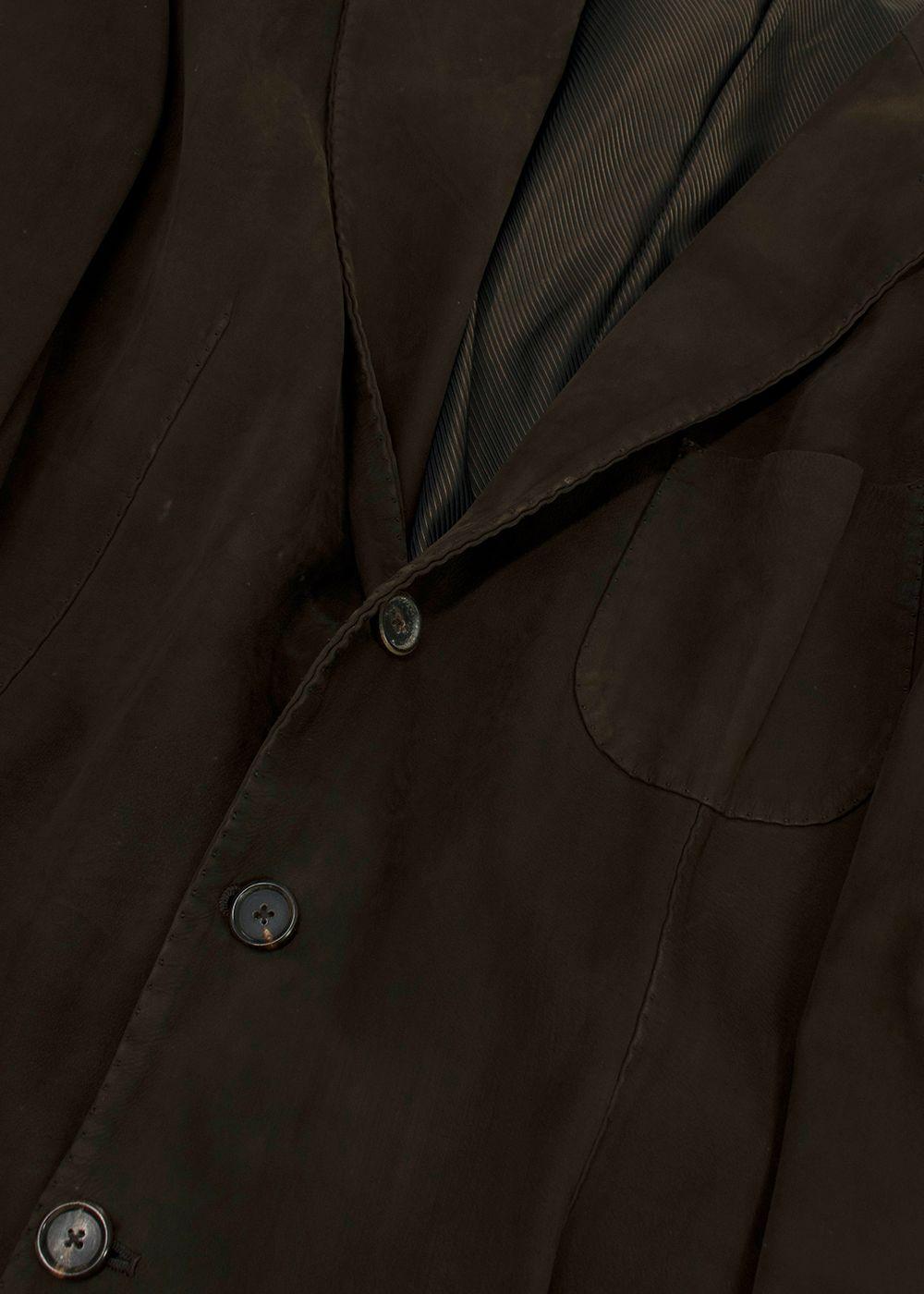 Franck Namani Dark Brown Suede Tailored Jacket