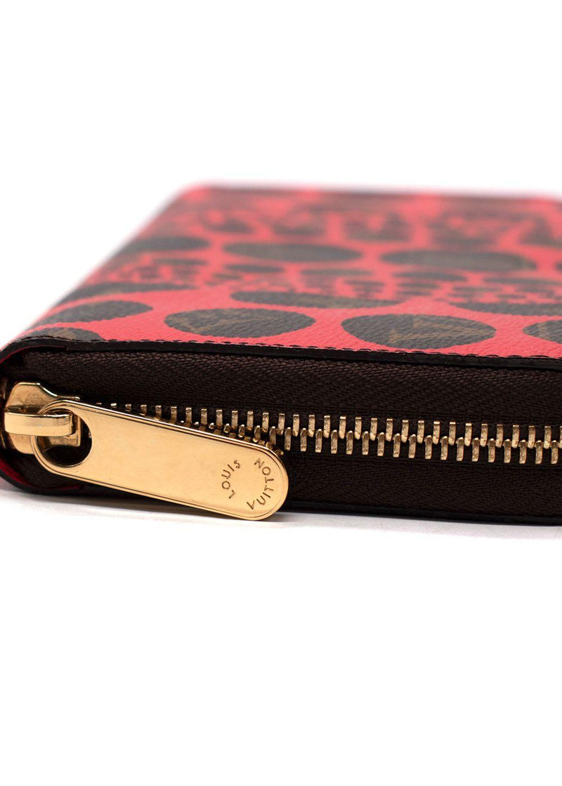 Louis Vuitton Red Monogram Kusama Pumpkin Dots Zippy Wallet