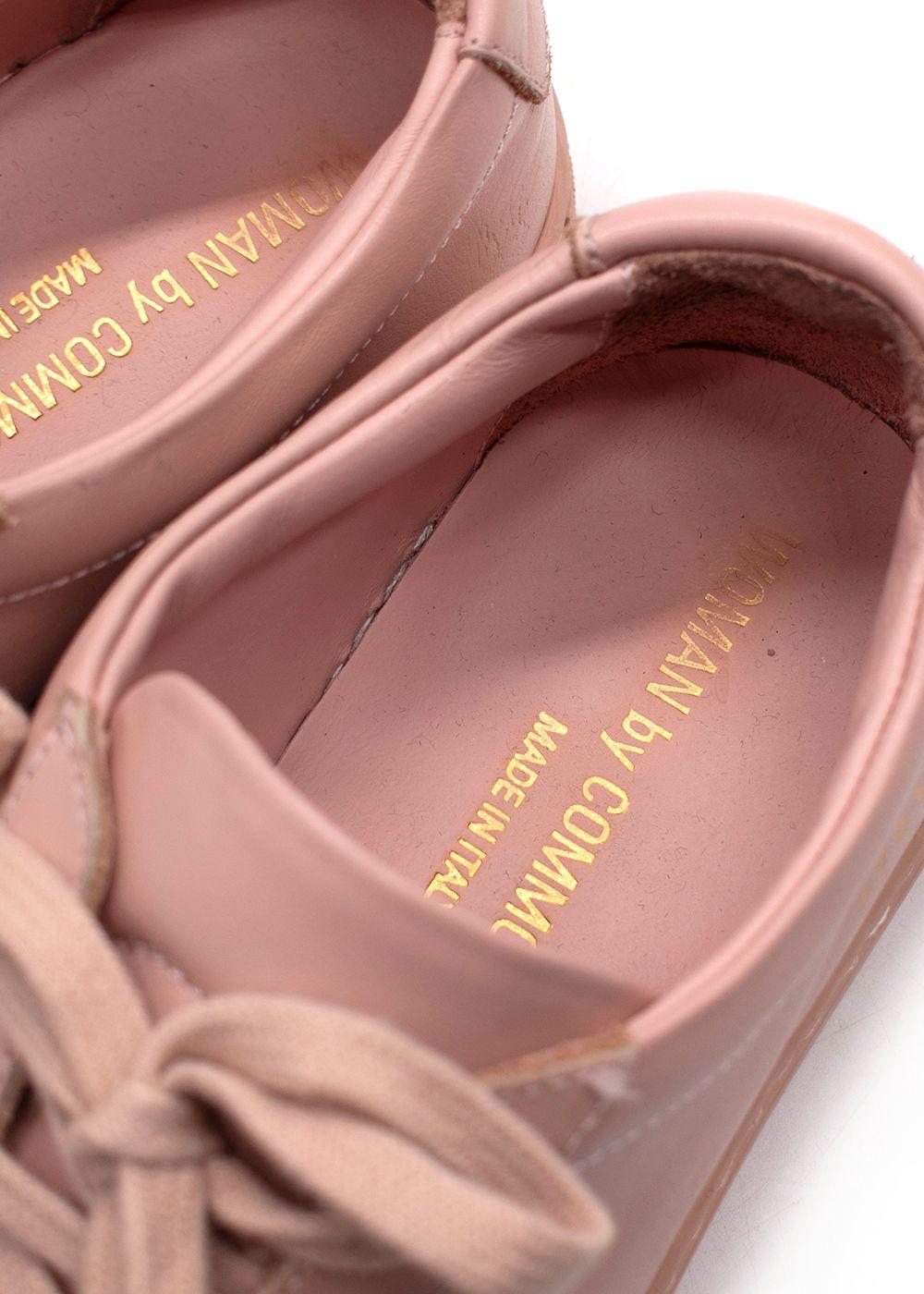 Common Project Pink Leather Low Top Trainers