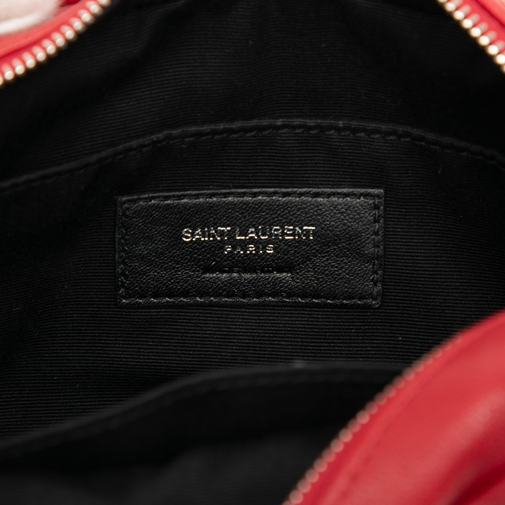 Saint Laurent Red Leather Monogram Lou Belt Bag