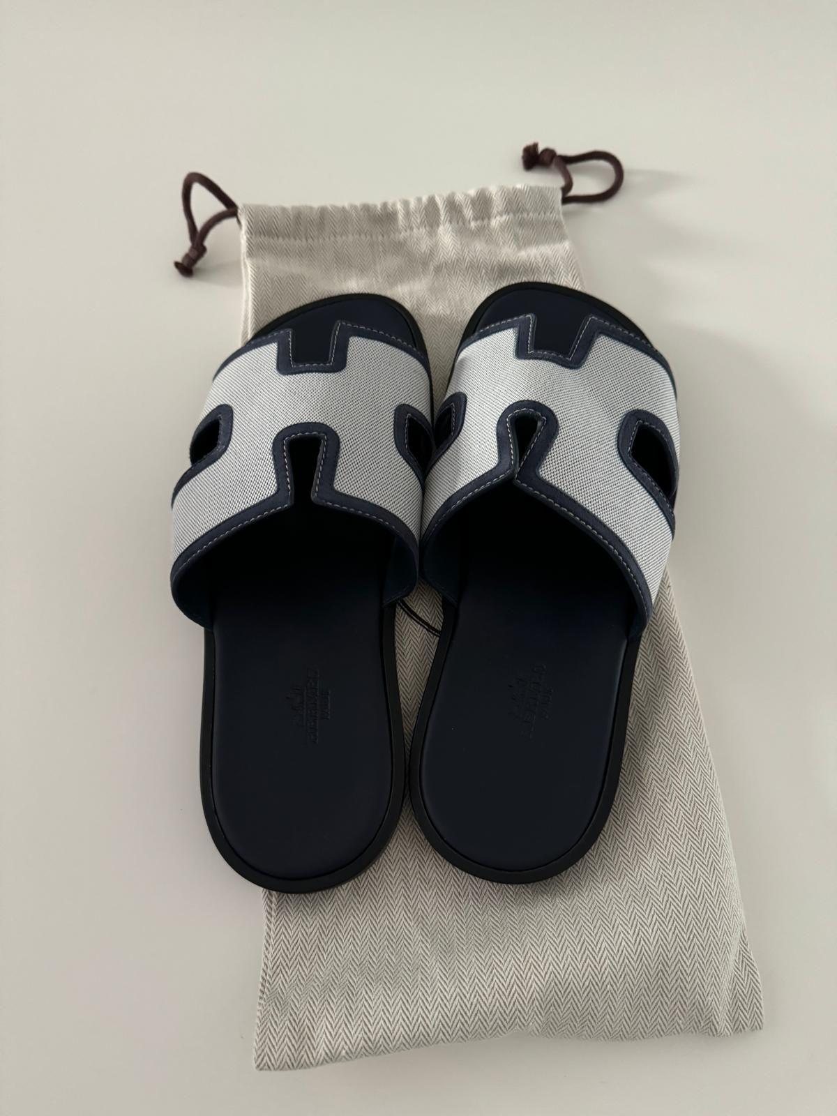 Hermes Suede And Canvas Izmir Sandal