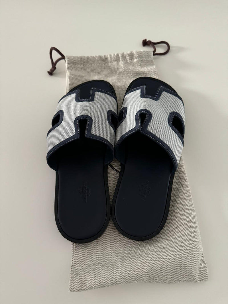 Hermes Suede And Canvas Izmir Sandal
