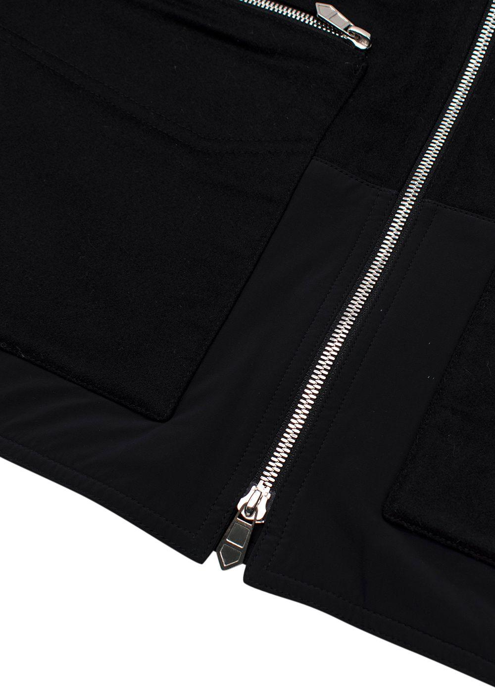 Hermès Black Zip Up Cashmere Gilet