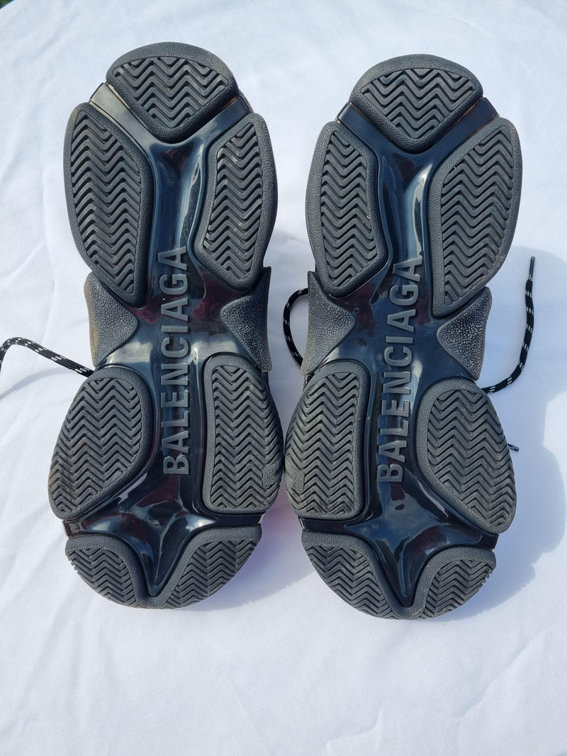 Black Triple S Chunky Sneakers