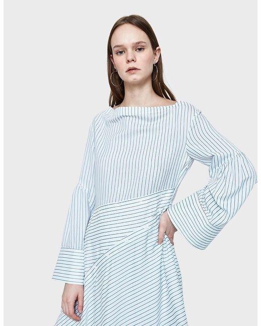 3.1 Phillip Lim Women's Blue Striped Shirt Dress
