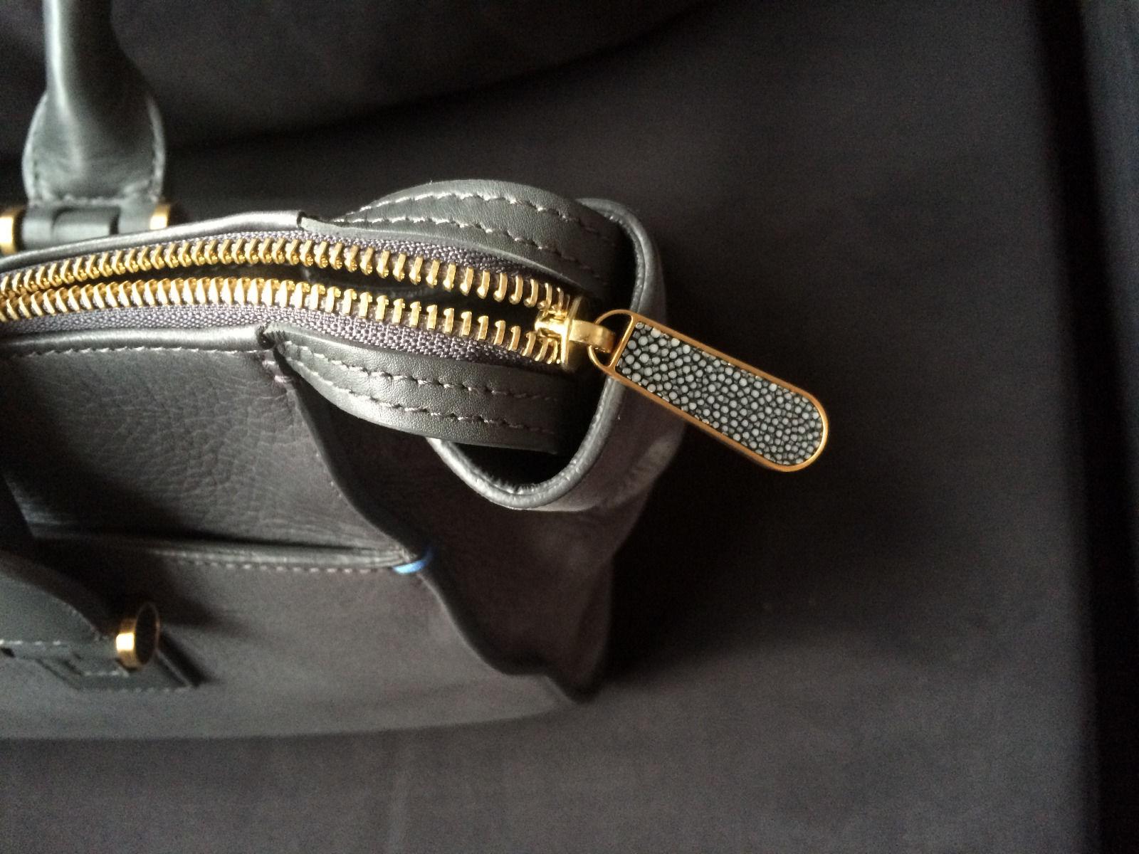 Smythson Eliot Leather Handbag, Graphite Grey