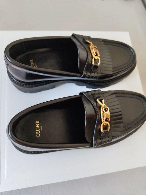 Black Leather Margaret Loafers