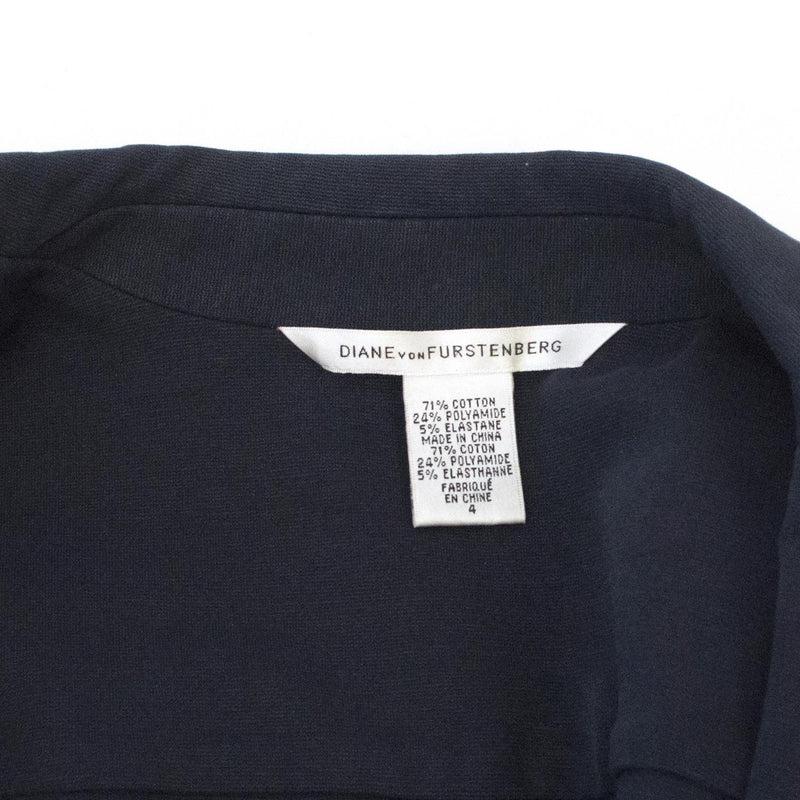 Diane Von Furstenberg Navy  Cropped Sleeve Blazer